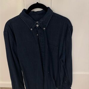 Men's Navy Blue Button-Down Shirt